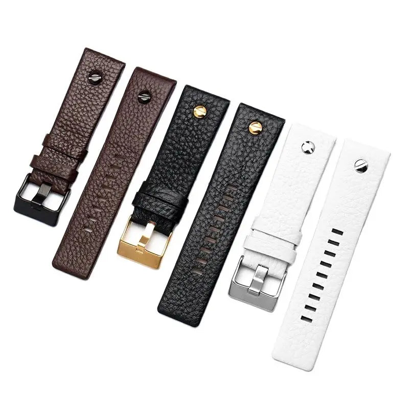 Fashionable Cowhide Watchband with Rivets – Fits Diesel DZ7313, DZ7333, DZ7322, DZ7257, DZ4318, DZ7348, DZ7334