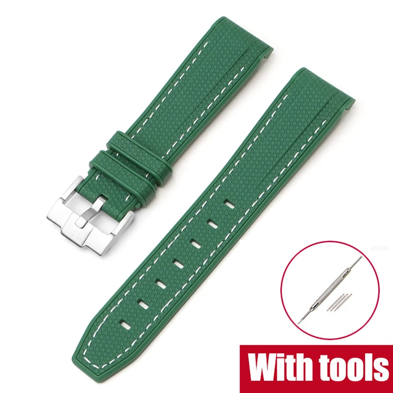 Silicone Strap for Swatch X Omega Moonswatch Stainless Steel Buckle 20mm 22mm Waterproof Band