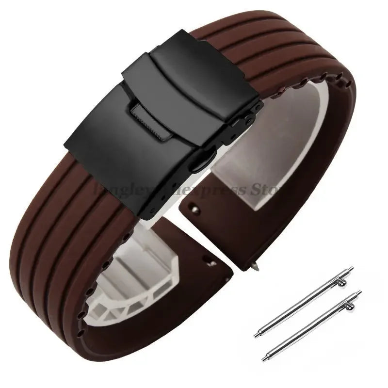 8mm 20mm 22mm 24mm Quick Release Silicone Watchband for Huawei, Fossil, Seiko & More