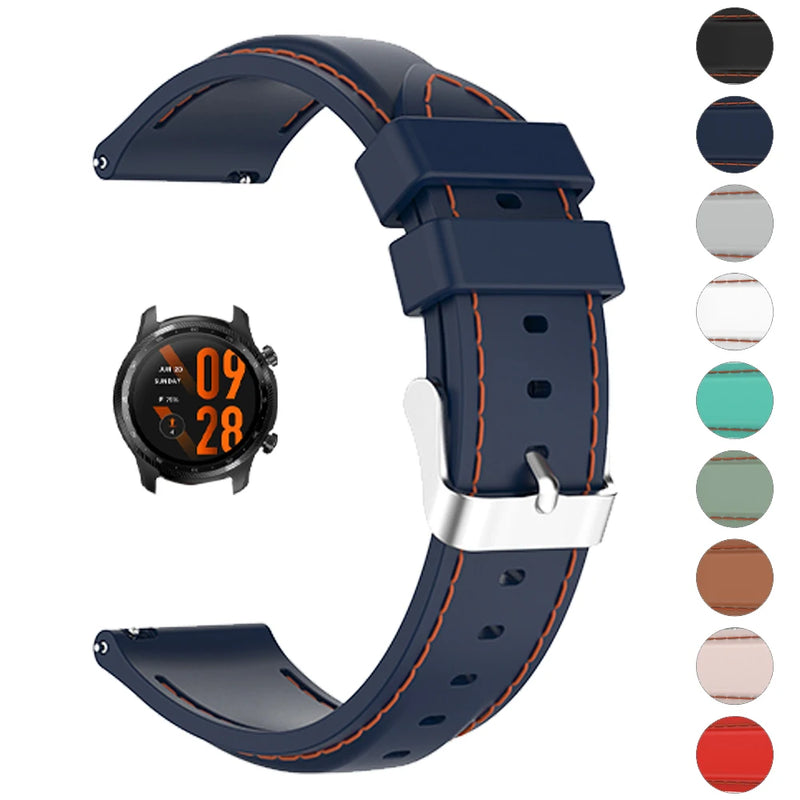 Silicone Strap for TicWatch Pro 2021, Pro 3/GPS, Ultra GPS, GTX, S2, E, E2, E3, GTH, TicWatch 2