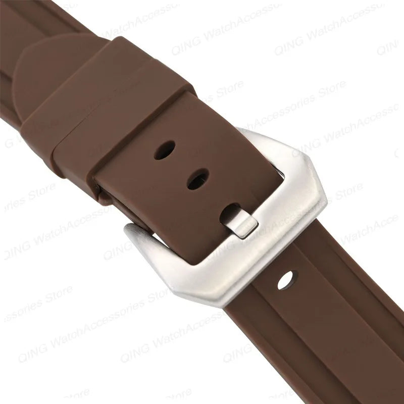 Silicone Watch Strap for Panerai, Omega, Casio – 20mm, 22mm, 24mm, 26mm Band with Metal Pin Buckle