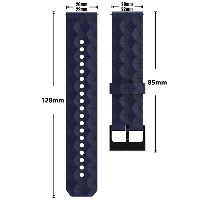 Silicone Strap (20mm/22mm) for Samsung Galaxy, Huawei GT, Garmin, Amazfit: Versatile and Durable