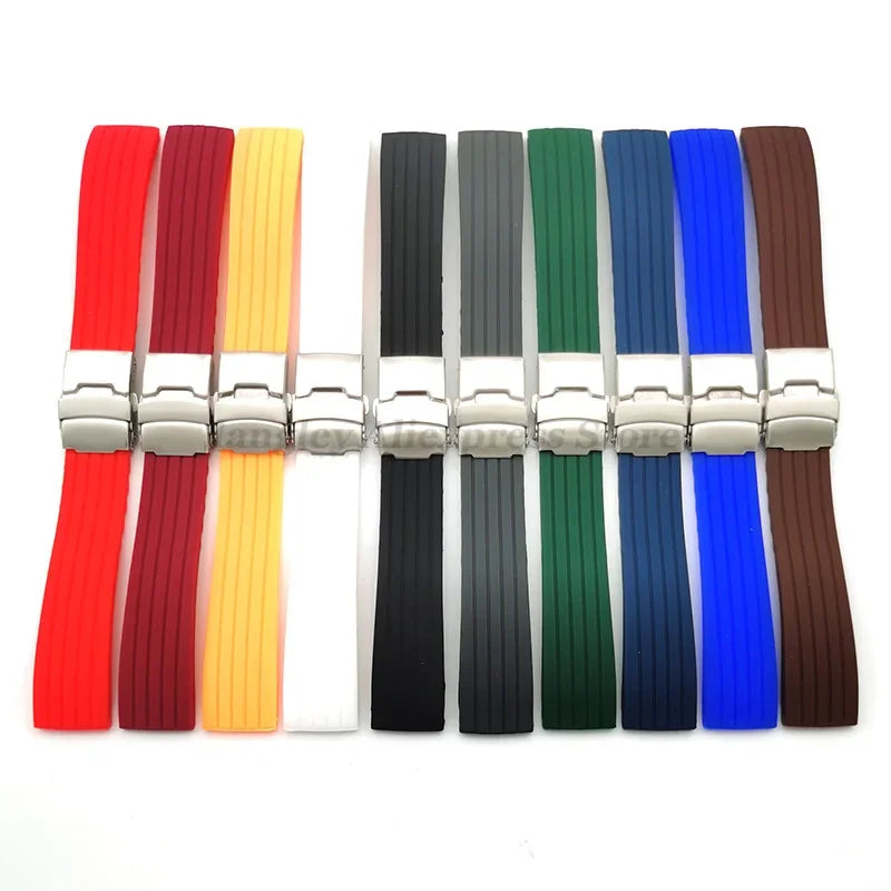 8mm 20mm 22mm 24mm Quick Release Silicone Watchband for Huawei, Fossil, Seiko & More