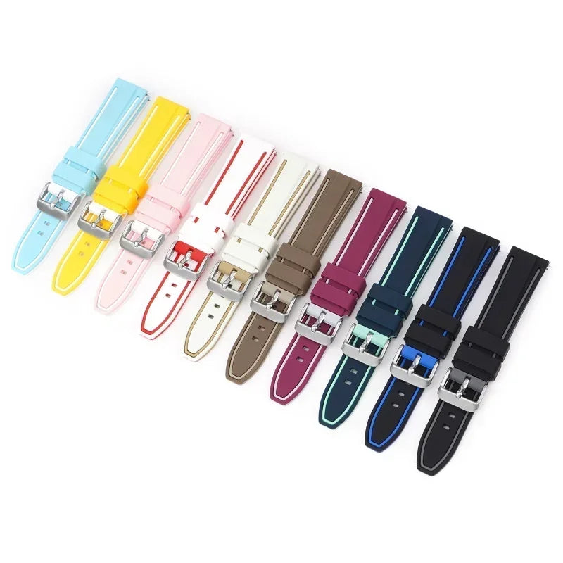 20mm Colorful Silicone Watch Strap for Omega, Swatch, and MoonSwatch – Mercury & Saturn Series