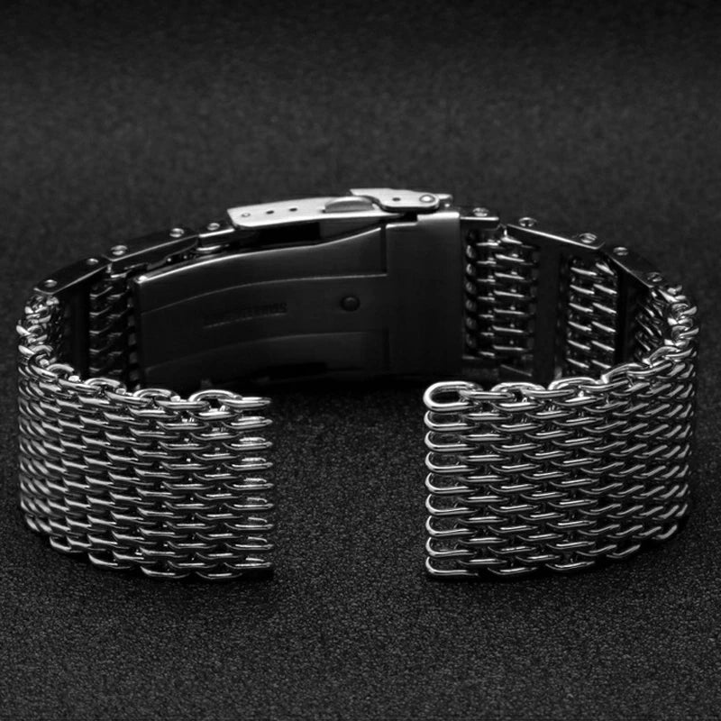 Steel Dive Shark Mesh Milanese Watch Bracelet Strap – 20mm/22mm/24mm for Breitling, Omega