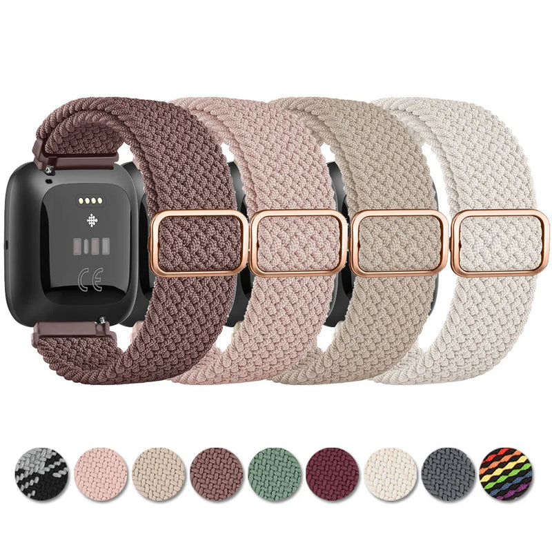 Elastic Braided Loop Band for Fitbit Versa 1/2/Lite/Special Edition