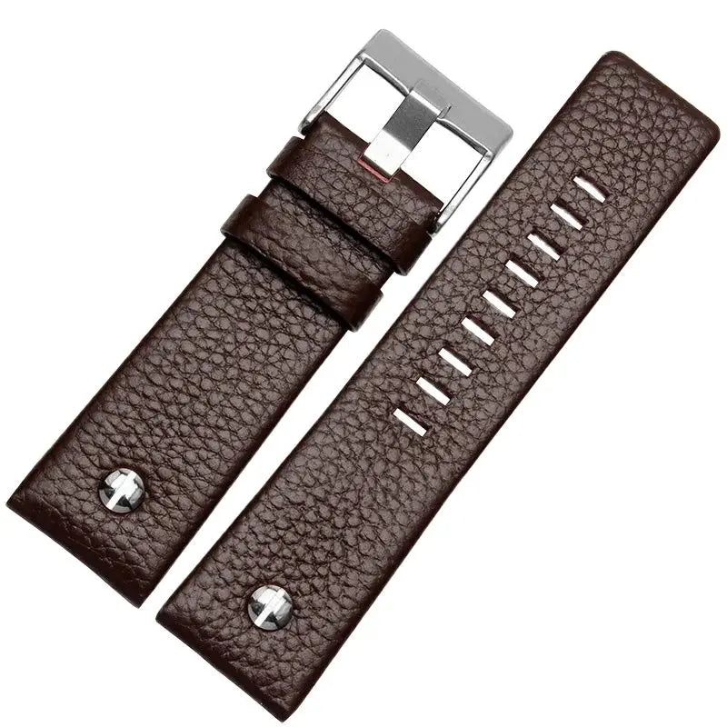 Fashionable Cowhide Watchband with Rivets – Fits Diesel DZ7313, DZ7333, DZ7322, DZ7257, DZ4318, DZ7348, DZ7334