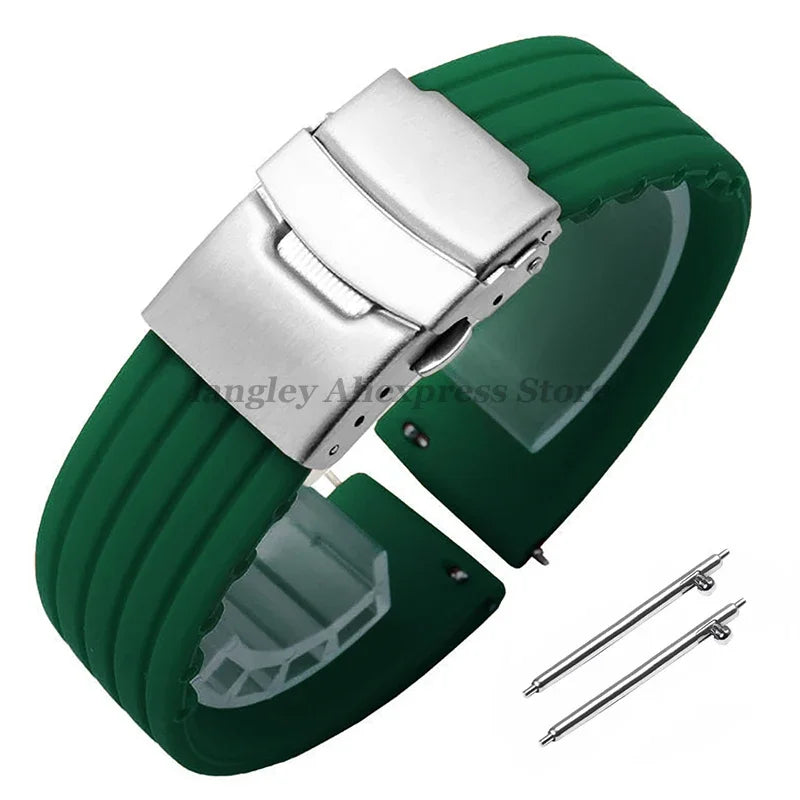 8mm 20mm 22mm 24mm Quick Release Silicone Watchband for Huawei, Fossil, Seiko & More