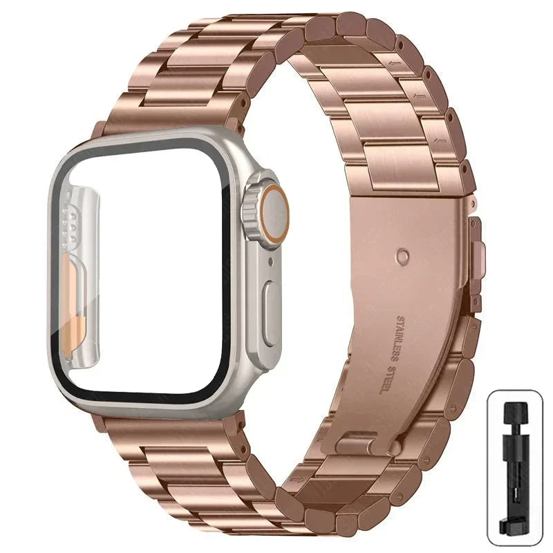 Stainless Steel Strap + Ultra Case for Apple Watch Series 4-9 (40mm-45mm)