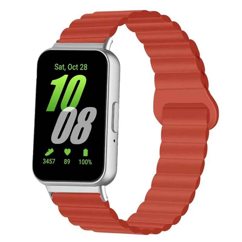 Magnetic Sport Silicone Strap for Samsung Galaxy Fit 3 – Adjustable Watch Band for Men & Women