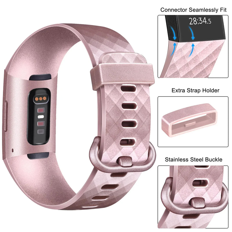 Silicone Replacement Bands for Fitbit Charge 4/Charge 3/Charge 3 SE