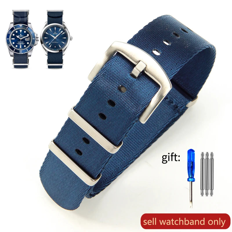 Breathable Soft Nylon Watchband – 20mm & 22mm Strap for Omega, Longines, Seiko, Casio, Mido