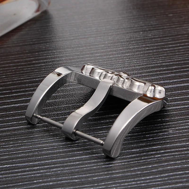 Stainless Steel Watchband Buckle - 22mm, 24mm, 26mm - Silver Polished