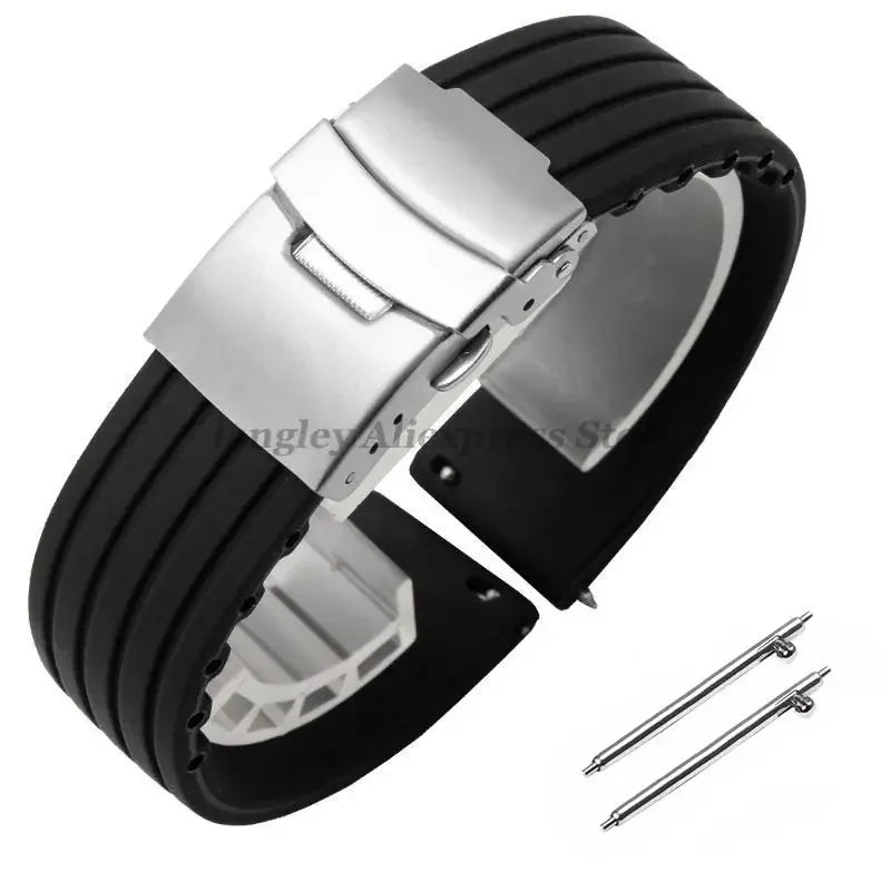 8mm 20mm 22mm 24mm Quick Release Silicone Watchband for Huawei, Fossil, Seiko & More