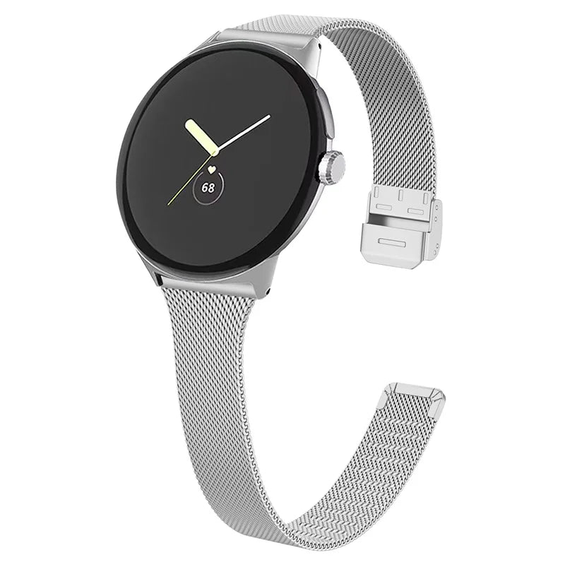 Slim Milanese Stainless Steel Strap for Google Pixel Watch 2/1 – No Gap Mesh Band