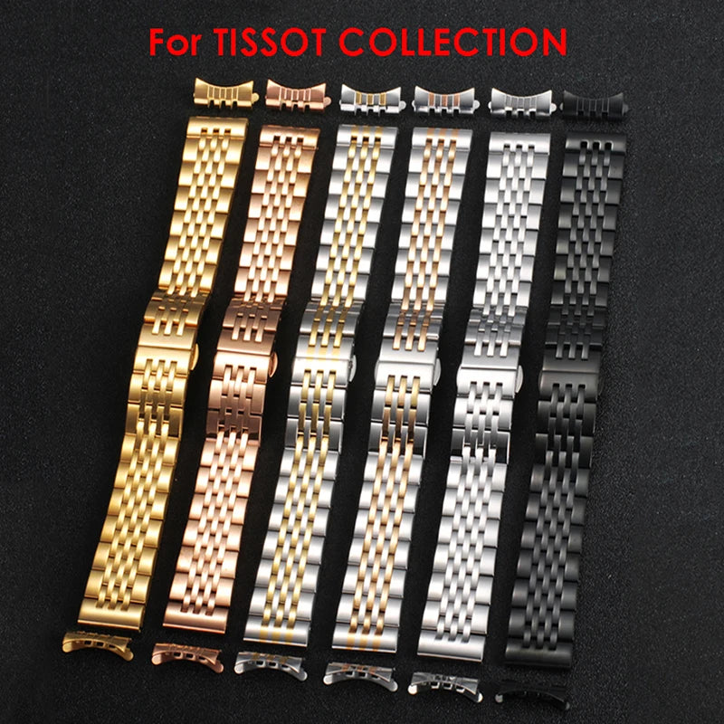 Solid Stainless Steel Watch Band for TISSOT, Omega, Seiko – 16mm to 24mm – Butterfly Buckle