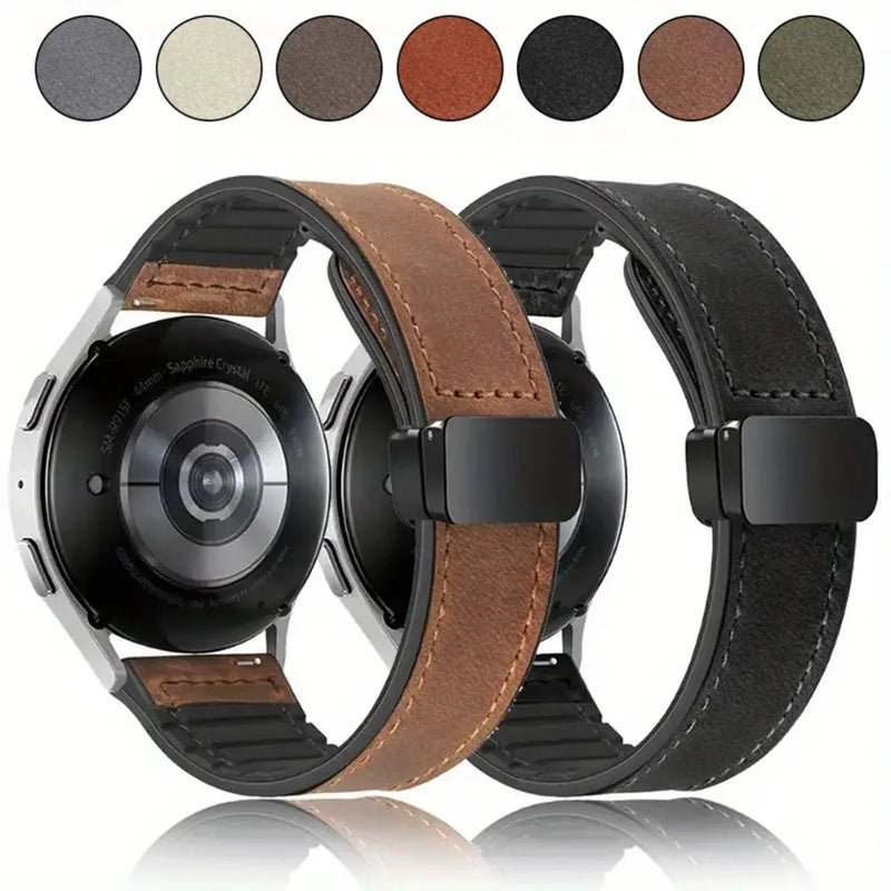 Hybrid Leather & Silicone Strap (20mm/22mm) for Samsung Galaxy, Huawei GT: The Best of Both Worlds