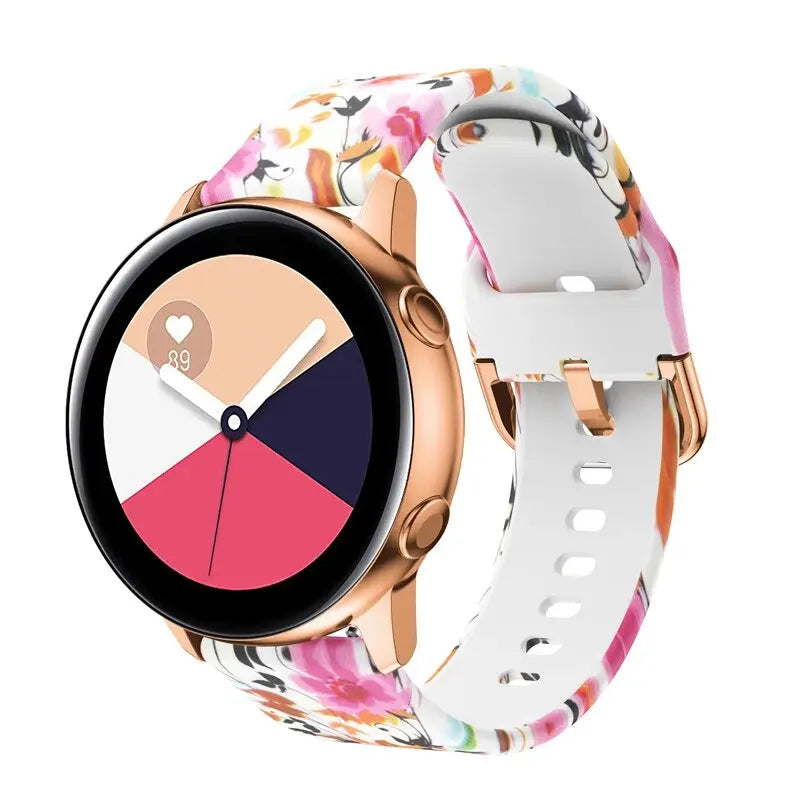 20mm 22mm Graffiti Style Silicone Strap for Samsung Galaxy Watch, Gear S3, Amazfit, and Huawei