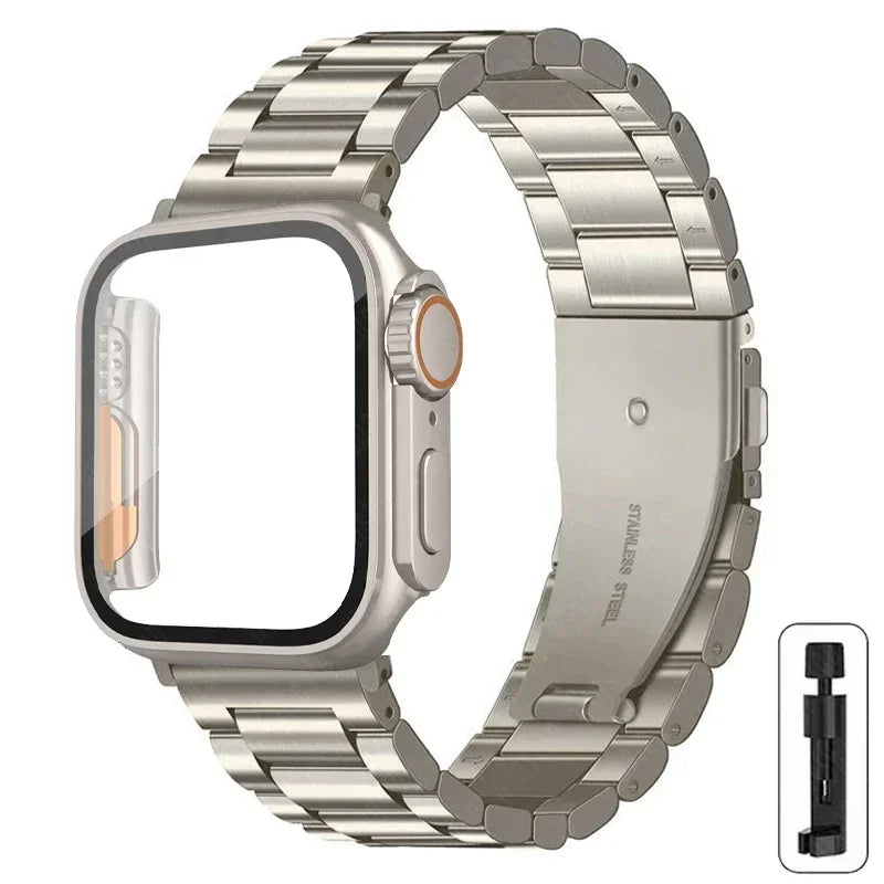 Stainless Steel Strap + Ultra Case for Apple Watch Series 4-9 (40mm-45mm)