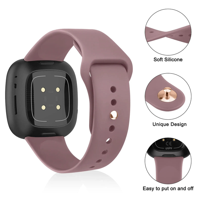 Silicone Sport Watch Band for Fitbit Versa & Sense Series – Comfortable & Durable Strap