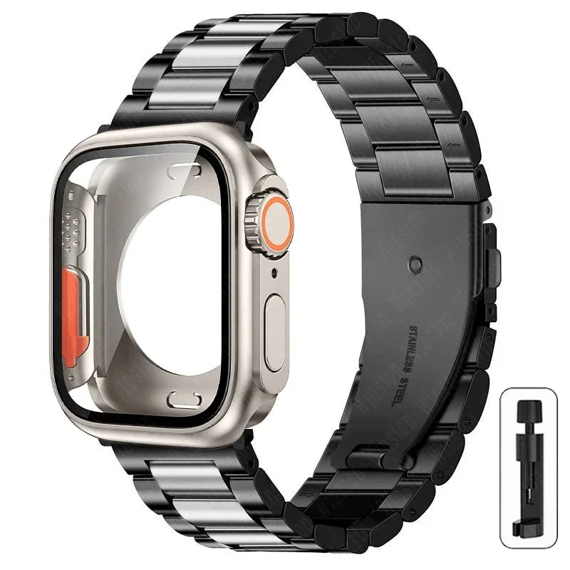 Stainless Steel Strap + Ultra Case for Apple Watch Series 4-9 (40mm-45mm)