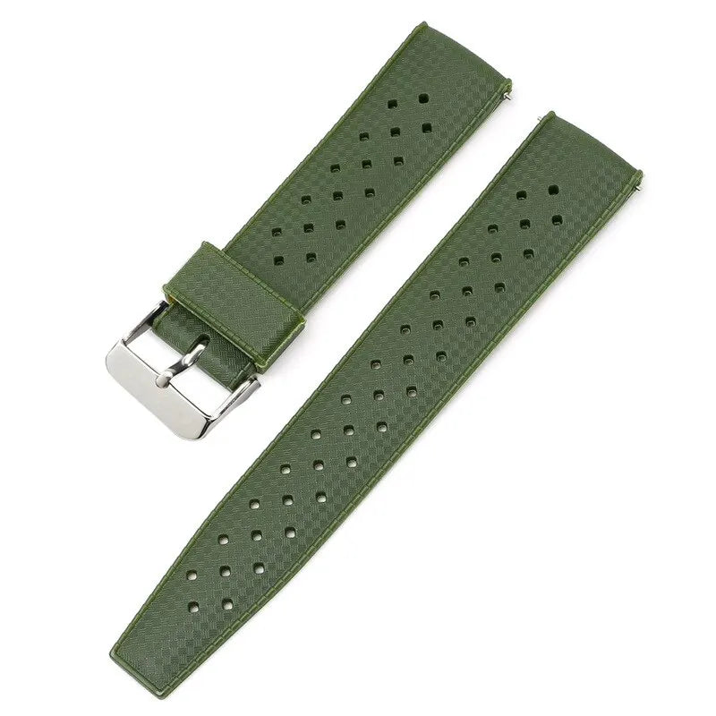 18mm, 20mm, 22mm Tropical Rubber Strap for Oris, Seiko, Citizen - Quick Release Silicone Watch Band