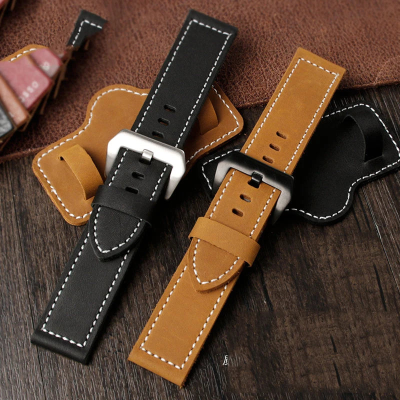 Genuine Cowhide Leather Watch Strap for Panerai PAM111, 441 & Diesel – 22mm, 24mm, 26mm