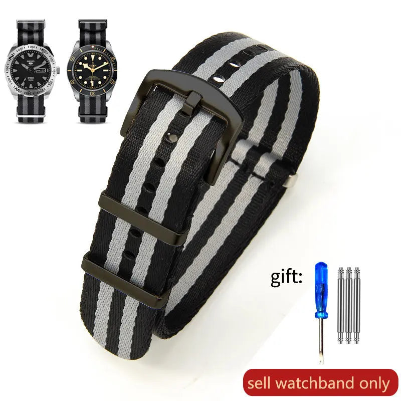 Breathable Soft Nylon Watchband – 20mm & 22mm Strap for Omega, Longines, Seiko, Casio, Mido