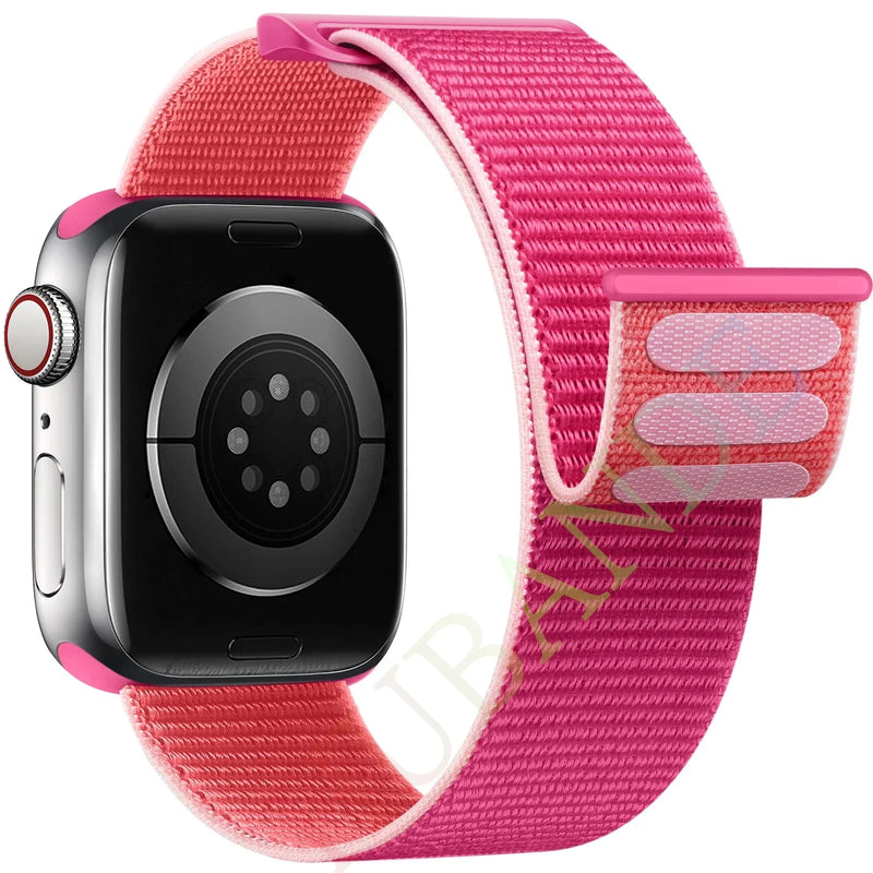 Nylon Loop Strap for Apple, Watch Sport Band Bracelet for Series Ultra 8/7/6, SE, 5, 4, 38mm to 49mm